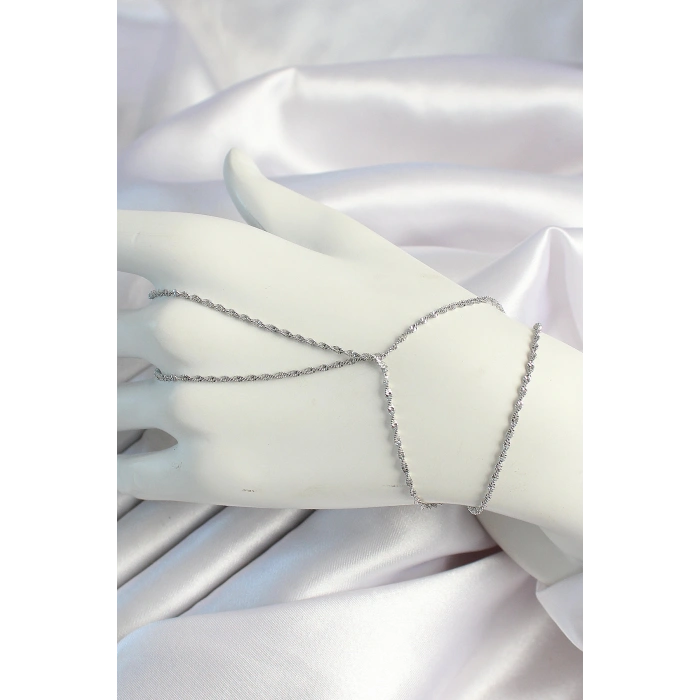 Erb Pirinç Gümüş Renk Burgu Zincirli Şahmeran