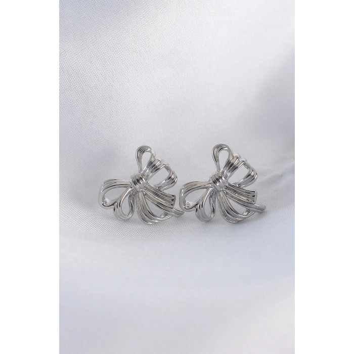 Erb Pirinç Gümüş Renk Fiyonk Küpe