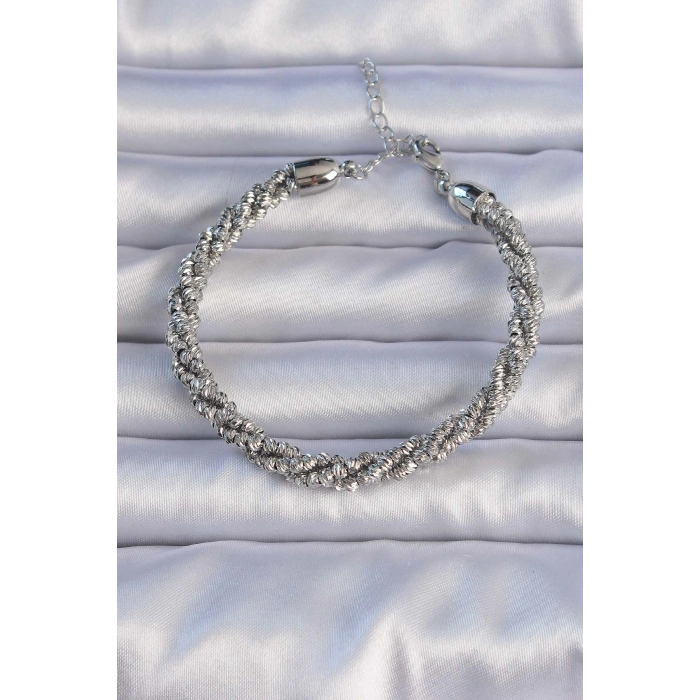 Erb Pirinç Gümüş Renk Sarmal Model Bileklik