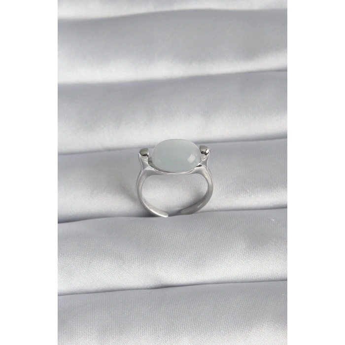 Erb Pirinç Gümüş Renk Sedefli Kadın Yüzük