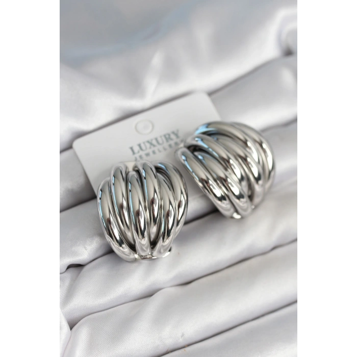 Erb Pirinç Gümüş Renk Vintage Kadın Küpe