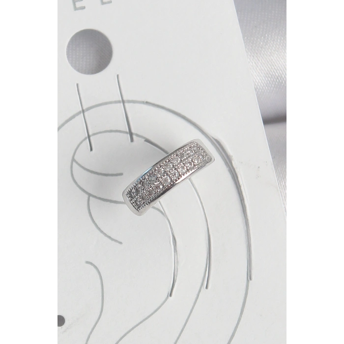 Erb Pirinç Gümüş Renk Zirkon Taşlı Kıkırdak Model Kadın Küpe