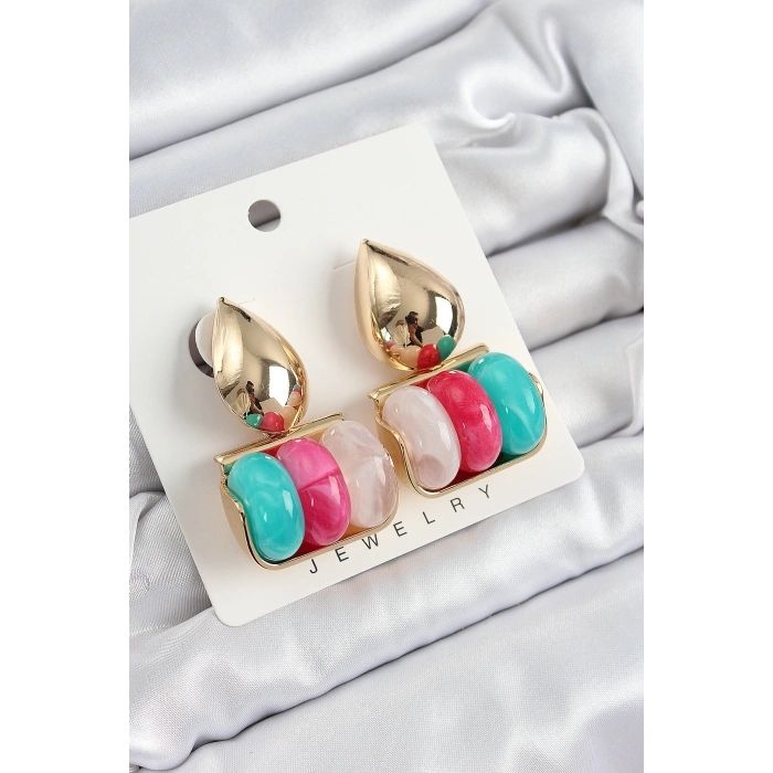 Erb Pirinç Karışık Renk Vintage Model Kadın Küpe