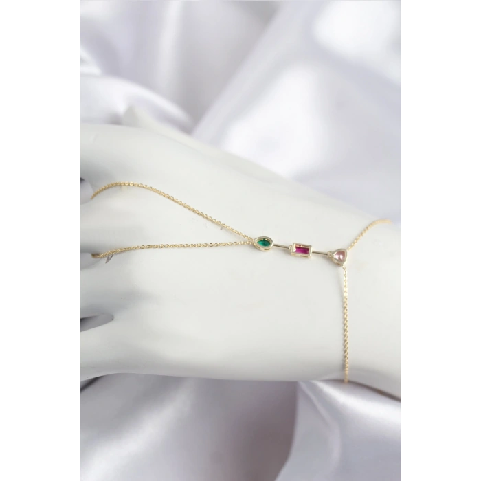 Erb Pirinç Renkli Zirkon Taşlı Model Gold Renk Şahmeran