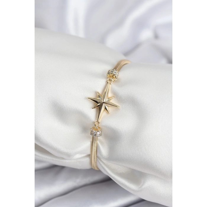 Erb Pirinç VIP Seri Gold Renk Kutup Yıldızı Model Kadın Bileklik