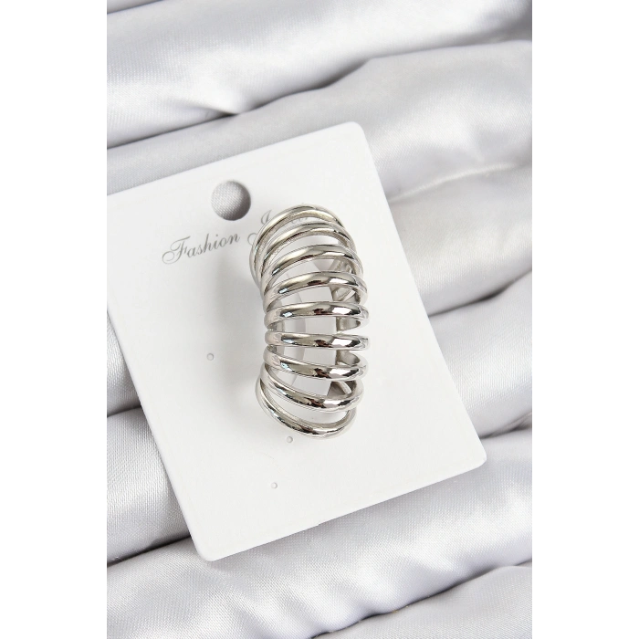 Erb Pirinç Yay Model Gümüş Renk Sağ Kıkırdak Küpe