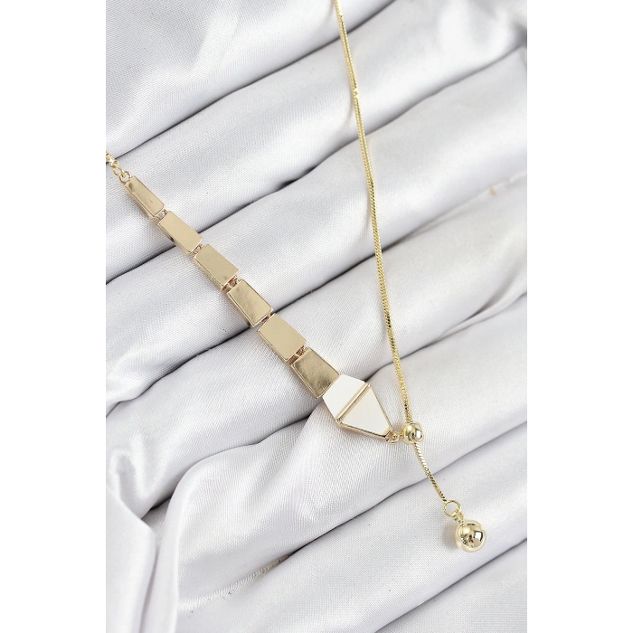 Erb Pirinç Yılan Model Gold Renk Asansörlü Kadın Kolye