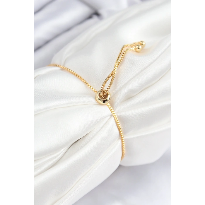 Erb Pirinç Zirkon Taşlı Daire Model Gold Renk Asansörlü Kadın Bileklik