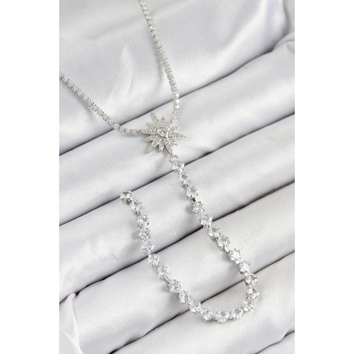 Erb Pirinç Zirkon Taşlı Kutup Yıldızı Model Gold Renk Y Kolye