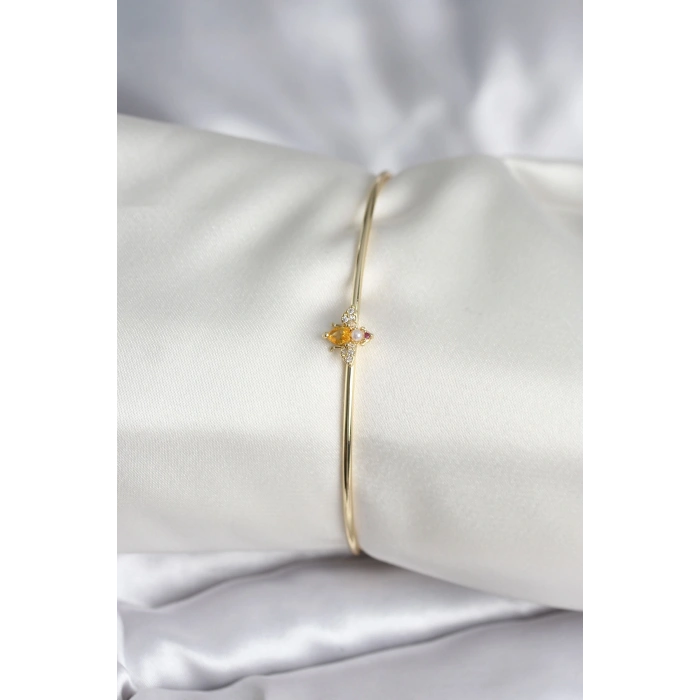 Erb Sinek Figürlü Gold Renk Pirinç Kadın Bileklik