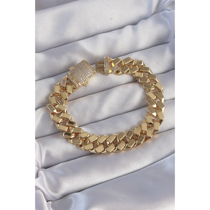 Erb Vip Seri Gurmet Zirkon Taşlı Gold Renk Bileklik