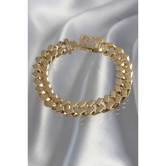 Erb Vip Seri Gurmet Zirkon Taşlı Gold Renk Bileklik