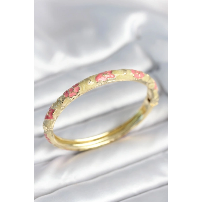 Erb Yeşil Krem Renk Detaylı Mineli Kelepçe