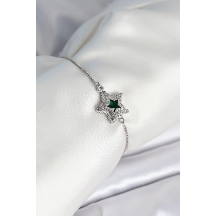 Erb Yıldız Model Asansörlü Gümüş Renk Kadın Bileklik