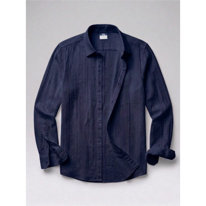 Erkek Armürlü Yarım Oversize Müslin Gömlek