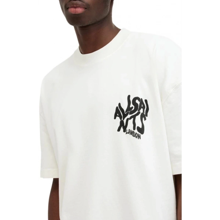 Erkek Baskılı Oversize T-shirt - Beyaz