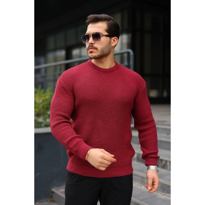 Erkek Bisiklet Yaka Örme Kazak