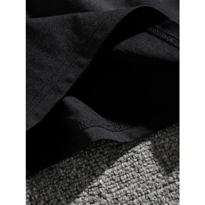 Erkek Dağ Grafikli Tişört, Yaz Için Büyük Beden Rahat T-shirt - Siyah