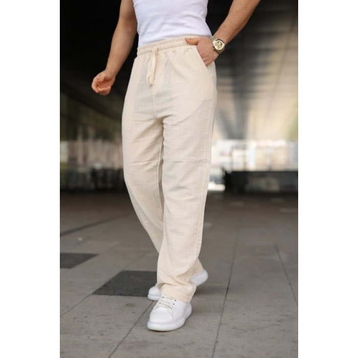 Erkek İthal Yıkamalı Keten Pantolon