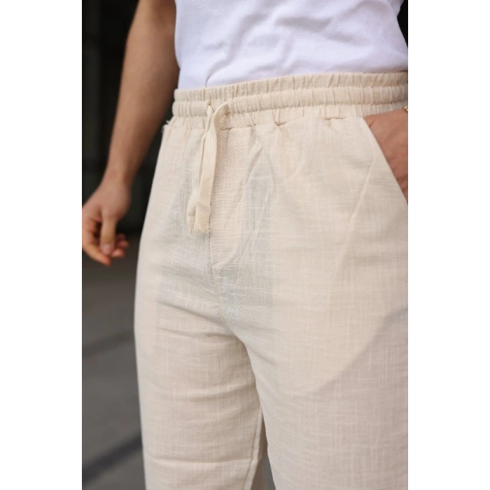 Erkek İthal Yıkamalı Keten Pantolon