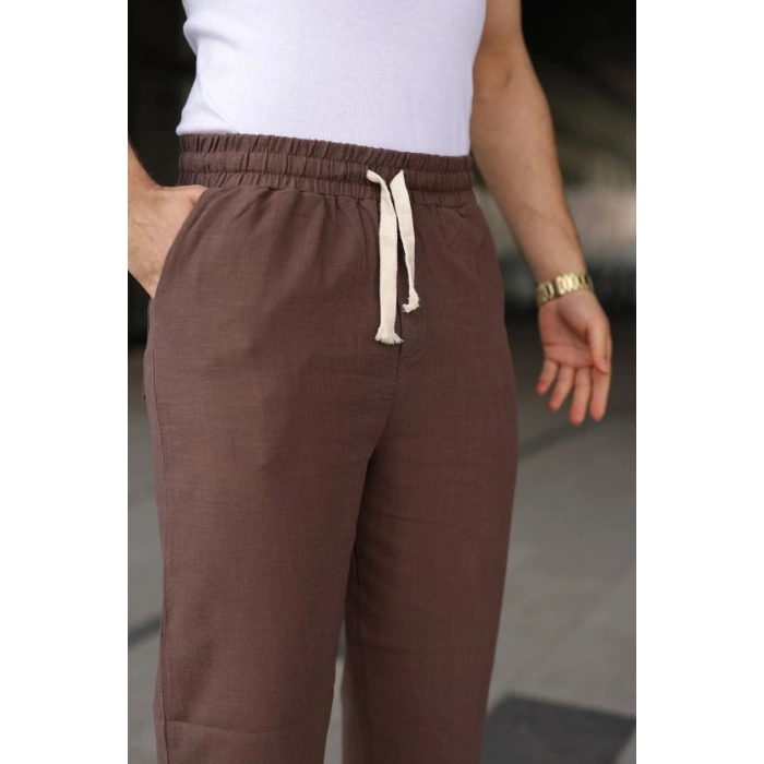 Erkek İthal Yıkamalı Keten Pantolon