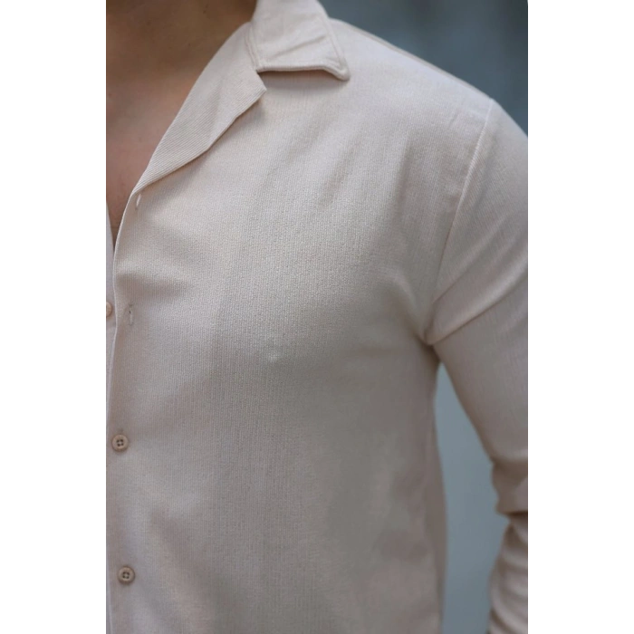 Erkek Kadife Dokulu Uzun Kollu Gömlek