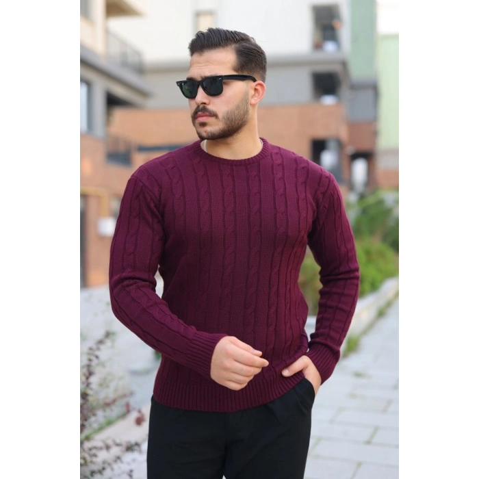 Erkek örgü Desen Bisiklet Yaka Kazak