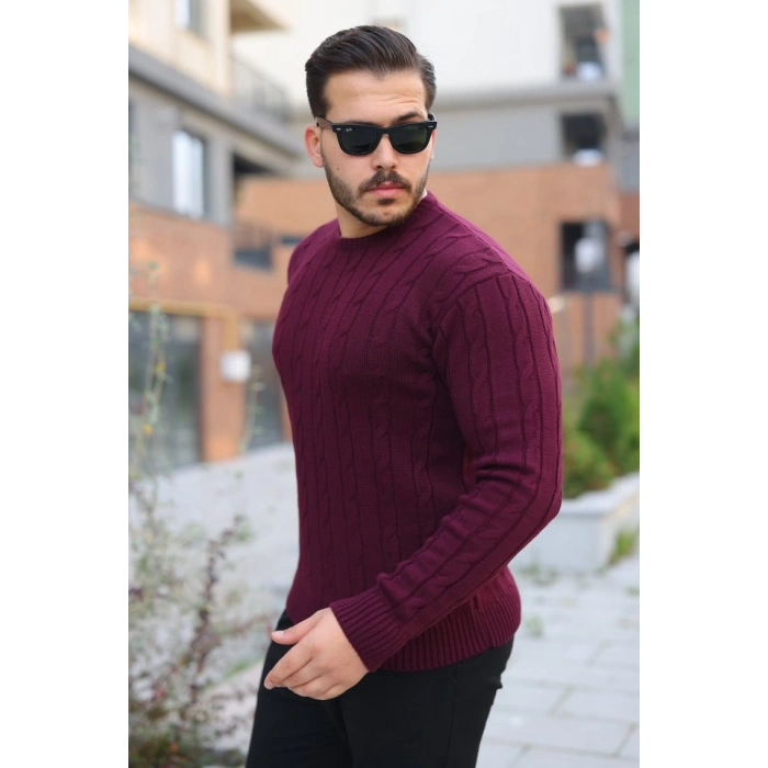 Erkek örgü Desen Bisiklet Yaka Kazak