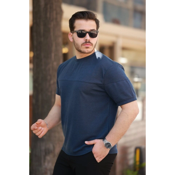 Erkek Oversize Bisiklet Yaka Kısa Kollu T-shirt