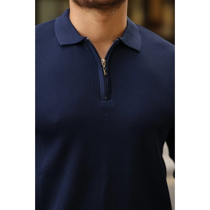 Erkek Selanik örme Yakalı Uzun Kollu Triko