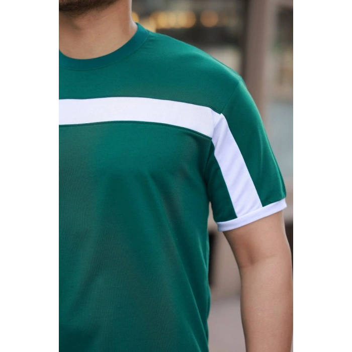Erkek şerit Detaylı Kısa Kollu T-shirt