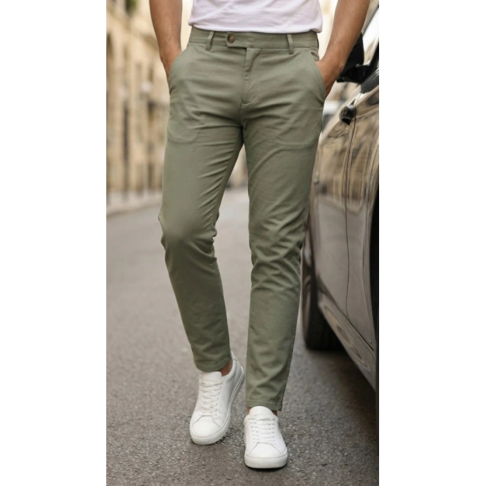 Erkek Slim Fit Dilli Kumaş Pantolon