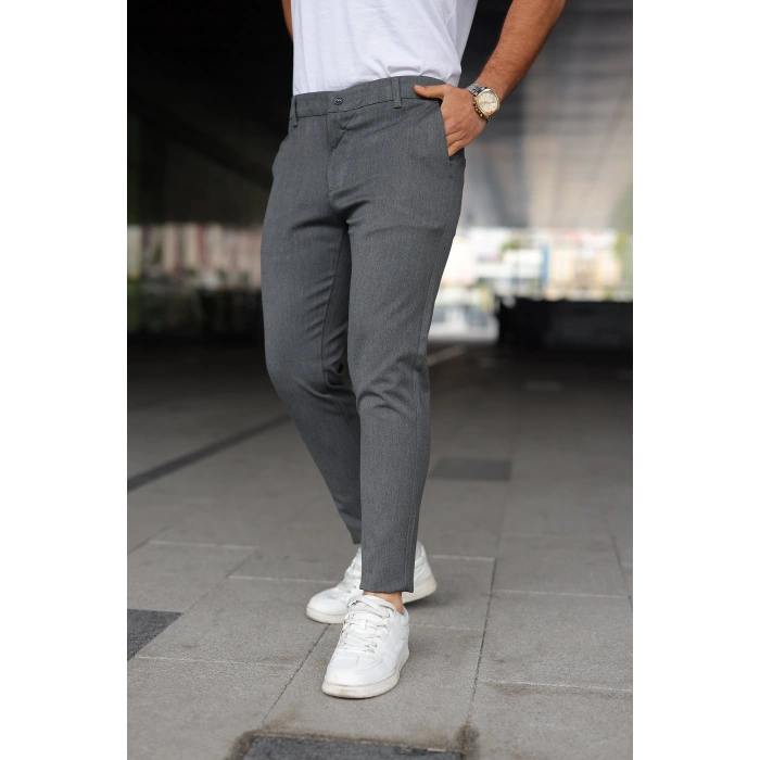 Erkek Slim Fit Likralı Gabardin Pantolon