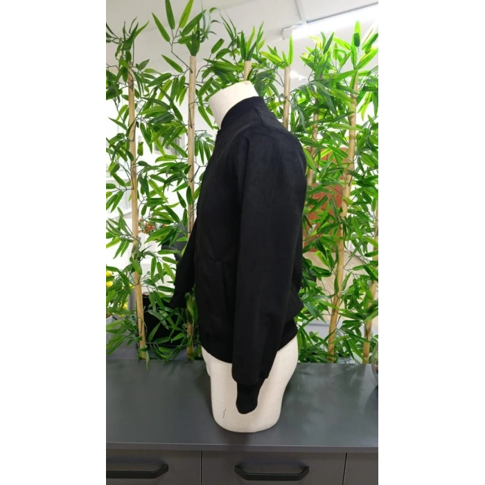 Erkek Uzun Kollu önden Fermuarlı Süet Ceket