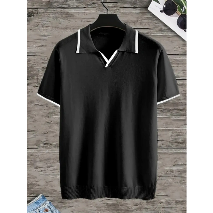 Erkek Kısa Kollu Yakalı Triko Tişört