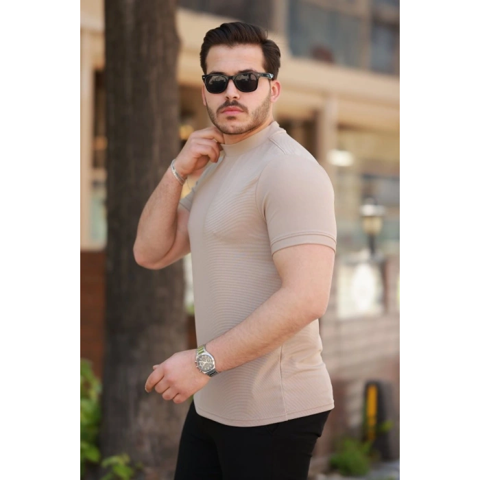 Erkek Yarım Balıkçı Yaka Kısa Kollu T-shirt