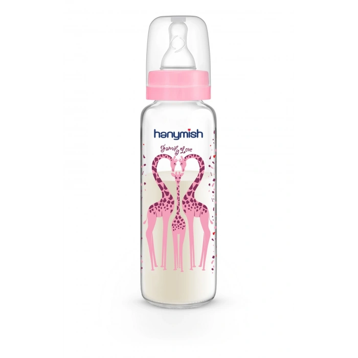 Hanymish Cam Biberon 240 ml 0-6 Ay - Pembe
