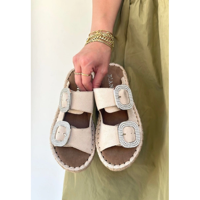 Hertas Bej Nubuk Tokalı Terlik