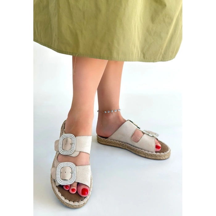 Hertas Bej Nubuk Tokalı Terlik