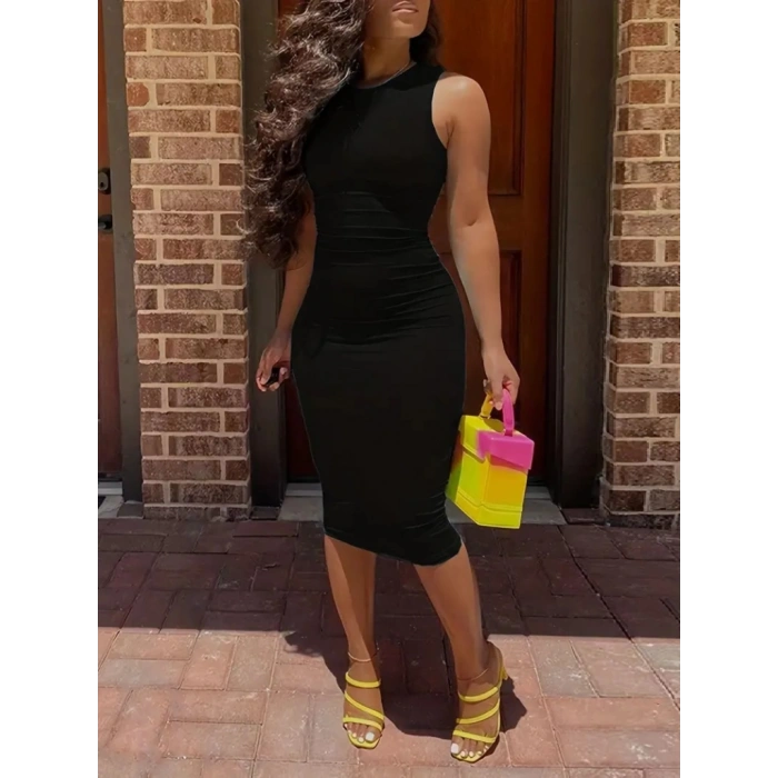 Kadın Bodycon Midi Boy Dalgıç Elbise