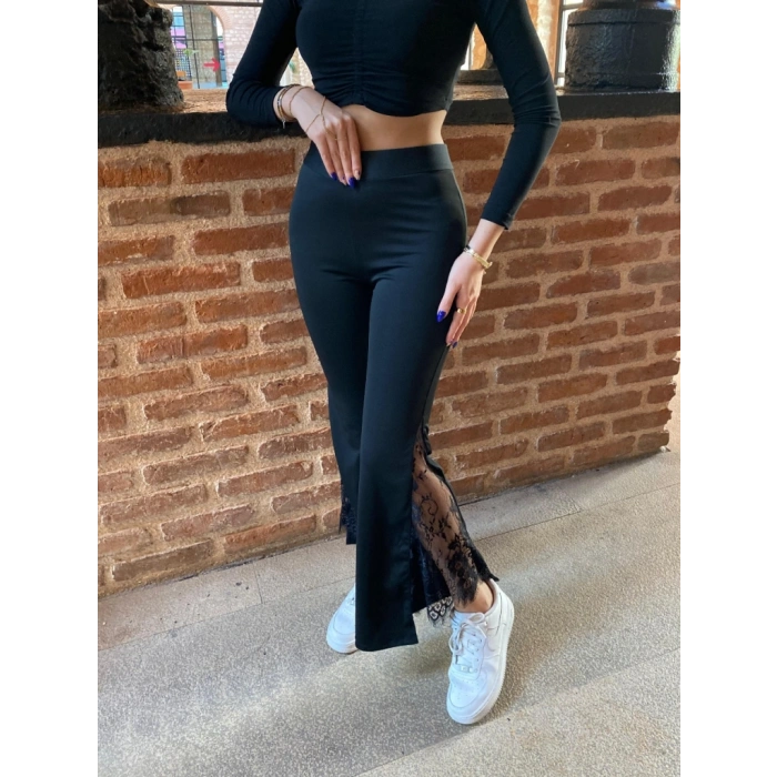 Kadın Ispanyol Paçadantel Detay Dalgıç Tayt