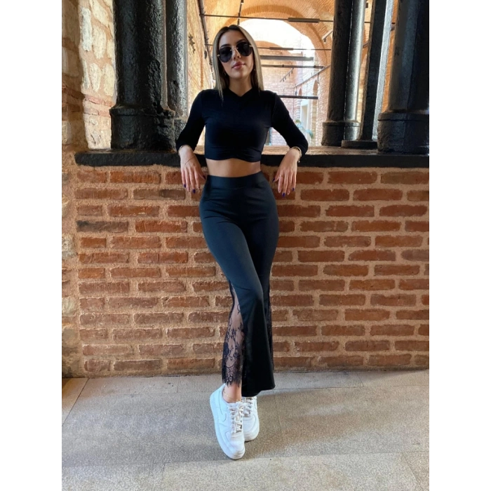 Kadın Ispanyol Paçadantel Detay Dalgıç Tayt