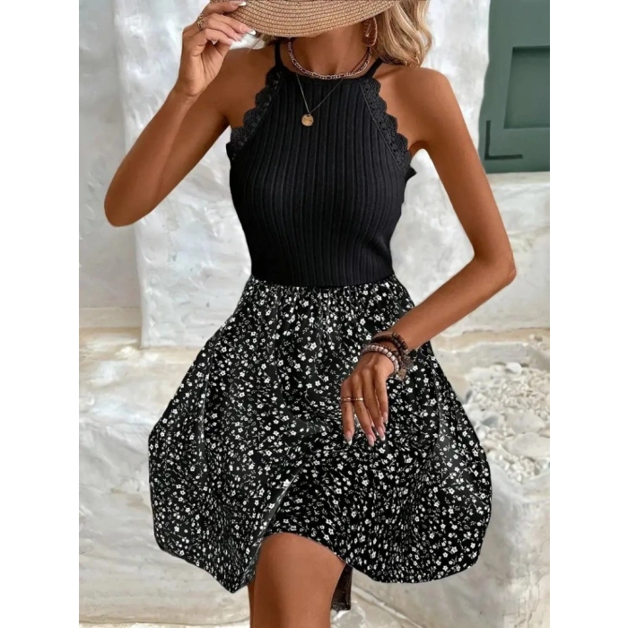 Kadın Omuzlardan Açık Reglan Kol Detaylı üst Fırfırlı Kaşkorse Alt Süprem Elbise