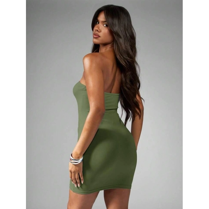 Kadın Straplez Mini Elbise