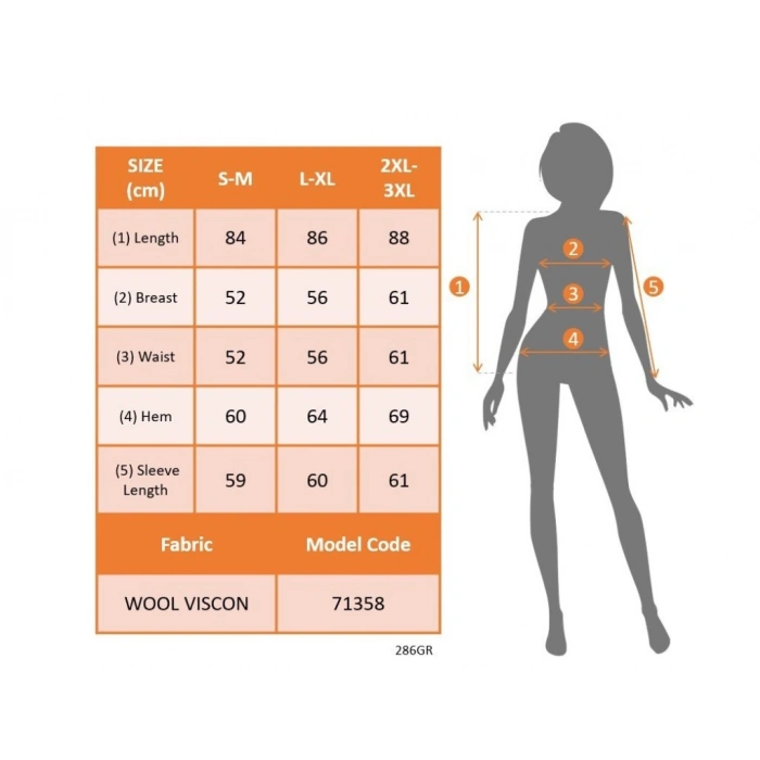 Kadın Uzun Kollu Balıkçı Yaka Asimetrik Kesim Detaylı Antrasit Yün Viskon Bluz