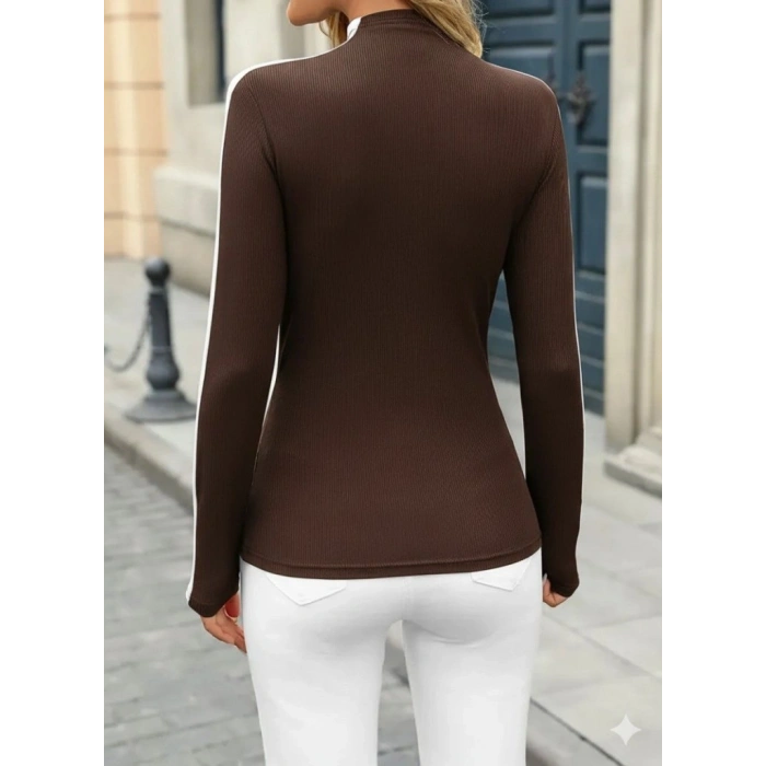 Kadın Uzun Kollu Balıkçı Yaka Kaşkorse Bluz