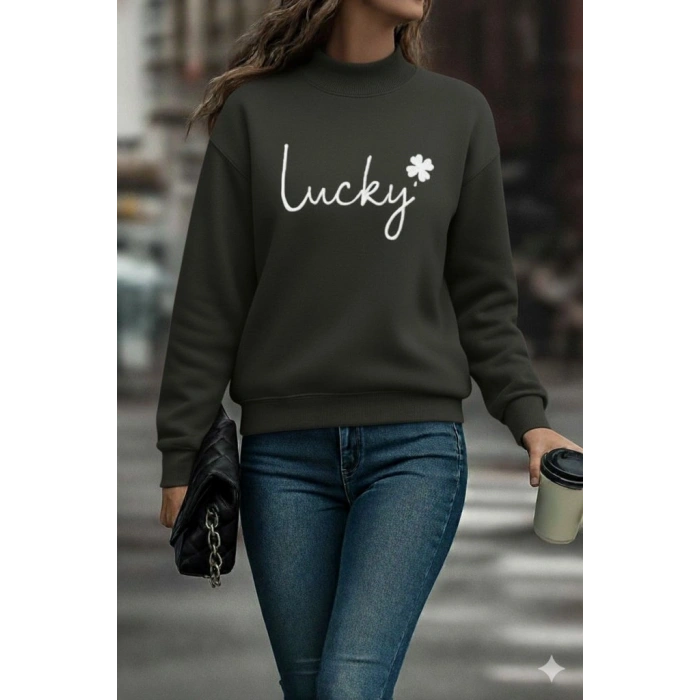 Kadın Uzun Kollu Bisiklet Yaka Viskon Iki Iplik Bluz