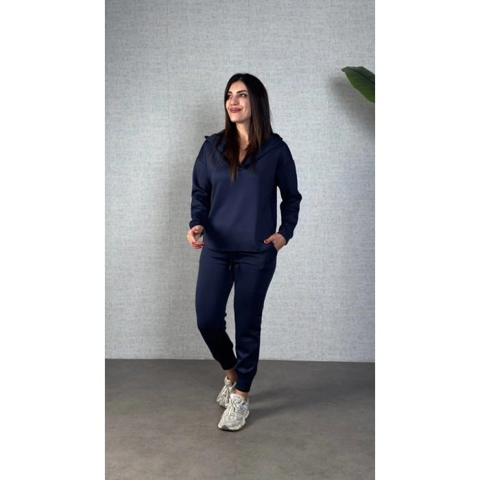 Kadın Uzun Kollu Kapüşonlu Ikili Takım