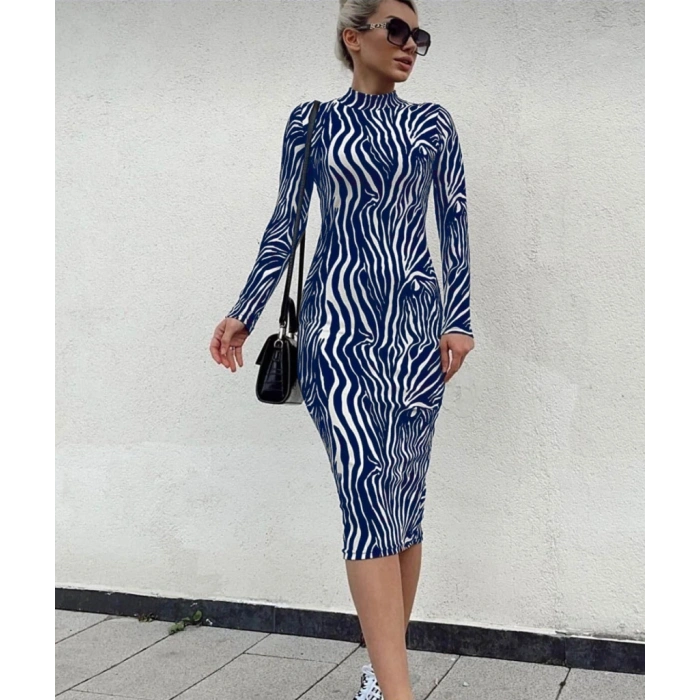 Kadın Uzun Kollu Mikro Midi Elbise