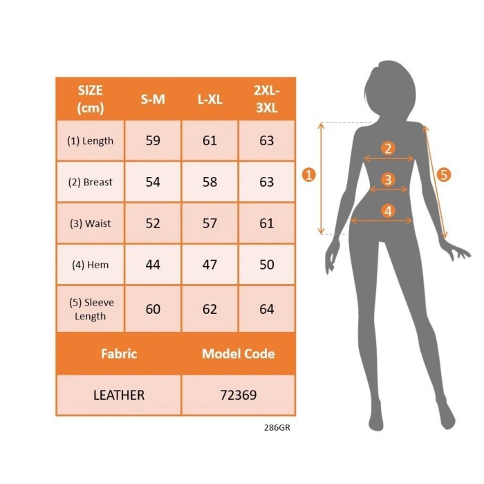 Kadın Uzun Kollu önden Fermuarlı Deri Kısa Ceket